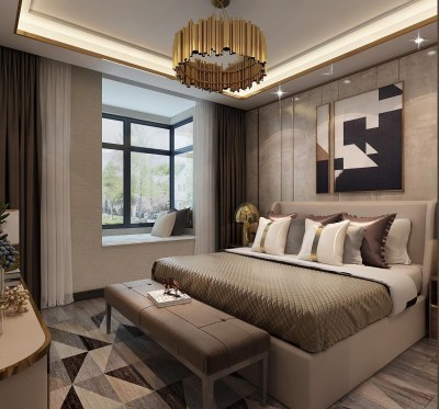 后现代现代卧室3D模型下载